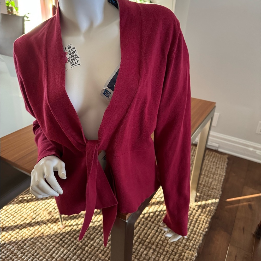 Jack by BB Dakota Deep Red Tie-Front Cardigan